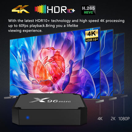 Android TV Box 4k, X96 Mini Android 11.0 nutiboks, voogedastusmeediapleier, Amlogic S905W2 neljatuumaline RAM 2GB ROM 16GB, kahekordne 2.4G/5.8G WiFi, HDR+ nutikoduboks telerile koos teleri puldiga