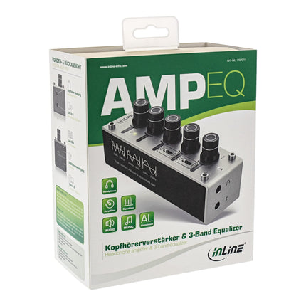 InLine 99201I AmpEQ Hi-Res AUDIO kõrvaklappide võimendi ja ekvalaiser, 3,5 mm pesa, USB toide