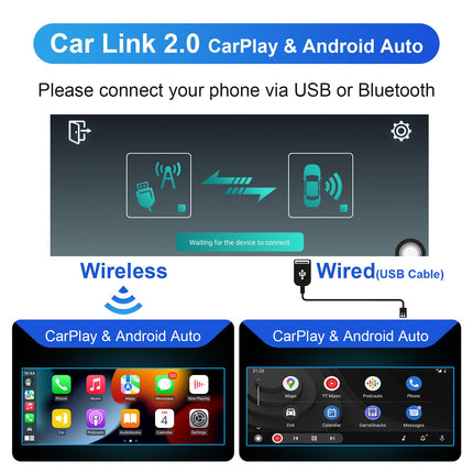 6.9 inch Android car radio 1Din, 2G+32G wireless CarPlay radio with screen, touchscreen car radio Bluetooth with GPS, WiFi, Google Play, AM/FM/RDS, SWC, Hands Free Calling