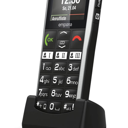 emporiaSIMPLICITY | Seenioride mobiiltelefon | Lepinguvaba nupuvajutusega mobiiltelefon | Hädaabikõne nupuga mobiiltelefon | 2-tolline ekraan | Must