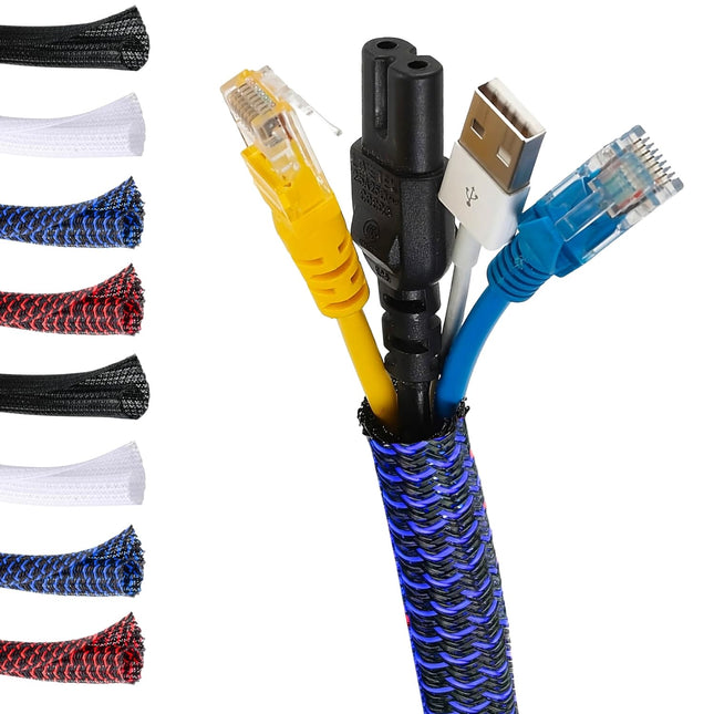 MarketConnect® Ise sulguv kaabliümbris Ø 9 mm, pikkus 8 m • Ideaalne kaabli haldamiseks ja kaitsmiseks • Ideaalne lauale ja telerile • MUST-SININE