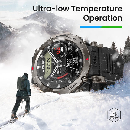 Amazfit T-Rex Ultra 47mm Outdoor Smartwatch, Dual-Band GPS, Route Import &amp; 6 Navigation, Freediving Support &amp; 10 ATM Water Resistance, -30℃ Military-Grade Ultra-Low Temperature Operation