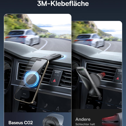 Baseus C02 autotelefoni hoidik magnetiga, magnetiline Magsafe autotelefoni hoidik iPhone'ile ja nutitelefonidele [tugev magnetiline jõud ja turvaline kinnitus] [360° reguleeritav] magnetiline kinnitus autotarvikutele