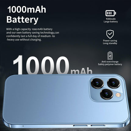 Hipipooo minitelefon, 3G nutitelefon, 3-tolline 1000mAh Android 8.1 varundusnutitelefon, 2GB+16GB (XS15-sinine)