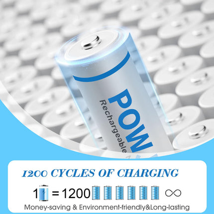 POWJIELI Ni-MH AA Rechargeable Batteries, Double A Solar Batteries 600mAh 1.2V Pre-Charged for Garden Landscaping Outdoor Solar Lights, String Lights, Path Lights (12 Pack)