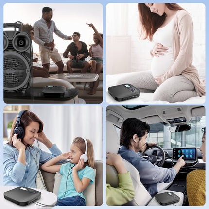 Portable CD Player with Bluetooth, NEW Rechargeable Discman CD Player for Car with FM, Two Stereo Speakers, Anti-Skip, Two Headphone Jacks, for Gift, Home