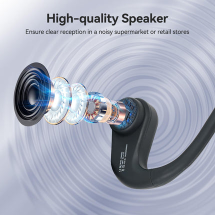 Retevis RB689/RB637 Walkie Talkie Bluetooth Bone Conduction Headset, IP56 Waterproof Bluetooth Wireless Headphones with Type-C Connector for Warehouse, Logistics, Contractors (Black, 2 Pack)