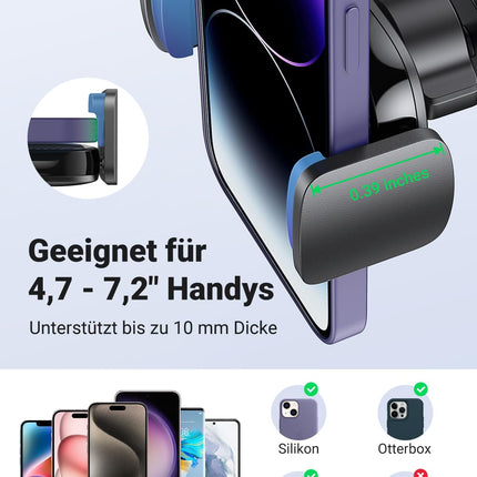 UGREEN mobiiltelefonihoidik iminapaga 360° autosse, 2-ühes universaalne mobiiltelefonihoidik autosse, ühildub iPhone 15 Pro Max Plus 14 13 Galaxy F34 S23 Ultra Huawei Mate 60 Pro Redmi K60 jne-ga (must)