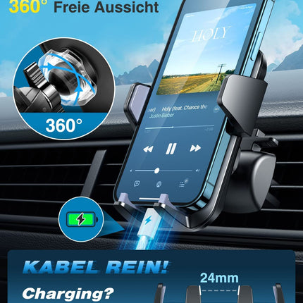 VANMASS [2025. aasta uuendatud väljaande autotelefoni hoidik libisemisvastane pehme silikoonkaitse 3-ühes autotelefoni hoidik iminapp ja ventilatsioon 360° pööratav kõikidele mobiiltelefonidele iPhone 16 Pro Max 15 Samsung S24 LG