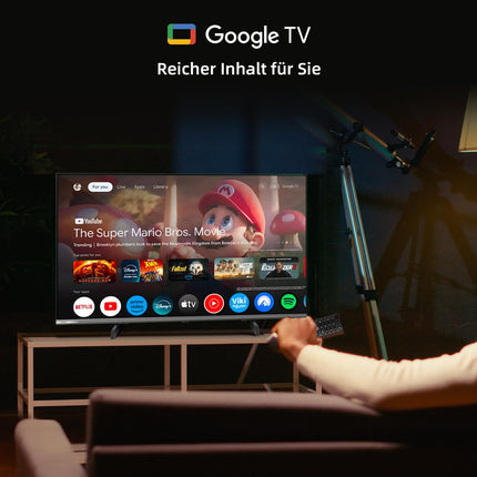 CHIQ 40-tolline (100 cm) nutiteler, FHD HDR10, Google TV, kolmekordne tuuner DVB-C/T/T2/S/S2, Dolby Audio, DBX-TV, sisseehitatud Chromecast, HDMI, USB, metallivaba