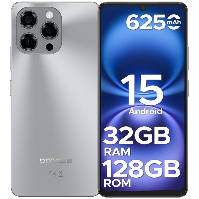 DOOGEE Note 58 Android 15 mobiiltelefon ilma lepinguta, 6250mAh, 32GB+128GB/2TB TF nutitelefon, 6.75" HD+ IPS T7250 kaheksatuumaline mobiiltelefon, soodne, 16MP+8MP, kahe SIM-kaardiga 4G SIM-kaardivabad mobiiltelefonid, OTG, GPS, Face ID