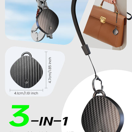 Key Finder for Apple, 4-Pack Tracker for Keys, Luggage, Bags, Worldwide Suitcase Tracking Tag for iPhone Compatible with Apple Find My (iOS ONLY)