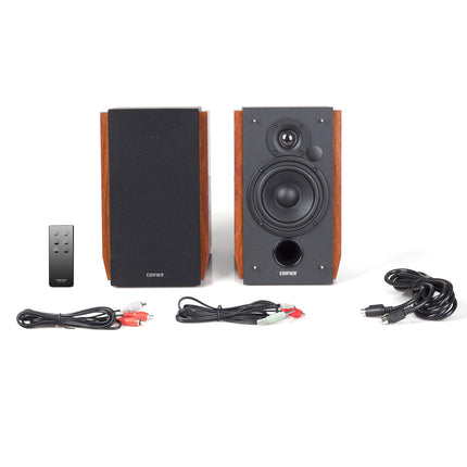 Edifier R1700BT kõlarikomplekt, 2 riiulikõlarit, analoog- ja digitaalühendused, Bluetooth, puidust korpus, puidust ühenduskaablid, kaugjuhtimispult