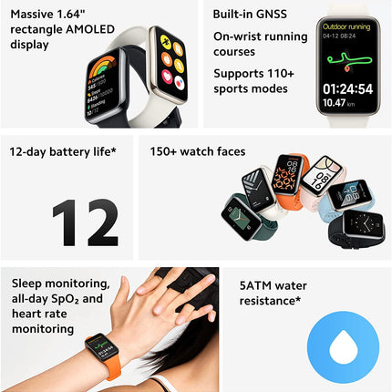 Xiaomi Smart Band 7 Pro, nutikell meestele 1,64-tollise AMOLED-ekraaniga, spordikell GPS-pulsimõõtjaga naistele, 110 spordirežiimi, 5 ATM veekindel aktiivsusmonitor, must