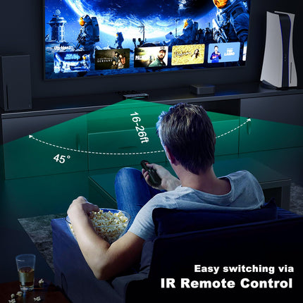 HDMI 2.1 lüliti 3x1, AVIDGRAM 8K HDMI lüliti 3 sisse 1 väljund IR-puldiga, HDMI lüliti 4K 120Hz automaatne tugi 8K 48Gbps