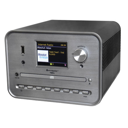 Soundmaster ICD1050SW stereosüsteem, internetiraadio, WLAN 2.4/5 GHz, DAB+, Bluetooth, CD-mängija, USB, MP3 rakendus, värvilise ekraaniga äratuskell