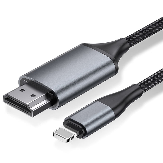 Lightning HDMI-kaabel iPhone 14/13/12 jaoks, 1080P HD-adapter, 2 m, teleri voogedastuse jaoks, YouTube'i toega (mitte iPhone 16/15 ega Netflixi puhul)