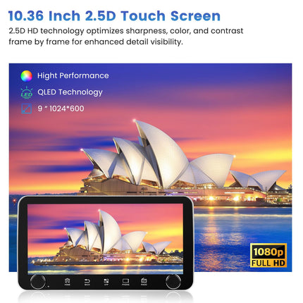 [2G+64G 10,36" ekraan] Inefala autoraadio 1 DIN Android 13 koos juhtmevaba Carplayga Android Auto, 10,36-tolline puutetundlik ekraan, autoraadio Bluetooth 1 DIN koos navigatsiooniga GPS WiFi RDS/FM SWC USB mikrofon tahavaatekaamera