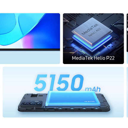 OUKITEL Android 12 Smartphone without Contract C31 PRO, 4GB+64GB, DUAL SIM+SD (3 Card Slots), Helio P22 Qcta-Core Budget Phone, 5150mAh Battery, 6.52'' HD+, 5MP+13MP Camera, Fingerprint Blue