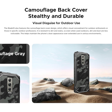 DOOGEE Blade 10 Smartphone without a contract (2024), 9GB + 128GB, 5150mAh battery, 11mm thin, unlocked smartphone, rugged 4G, 16MP camera + 8MP outdoor phone, Android 14, 6.56 inches, NFC, Black