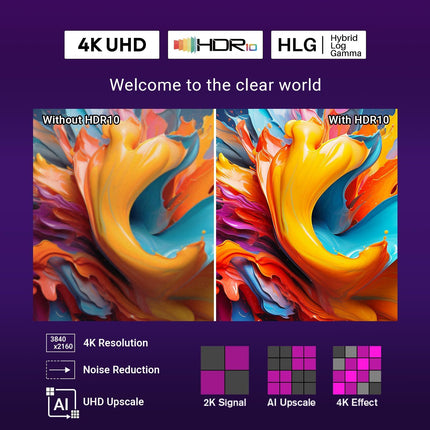 RCA TV 43 inches (108 cm), UHD 4K Smart TV with Wi-Fi, Triple Tuner (DVB-C/S/S2/T/T2), HDR10 HLG, RK43UN1, 2024 (only for Germany)