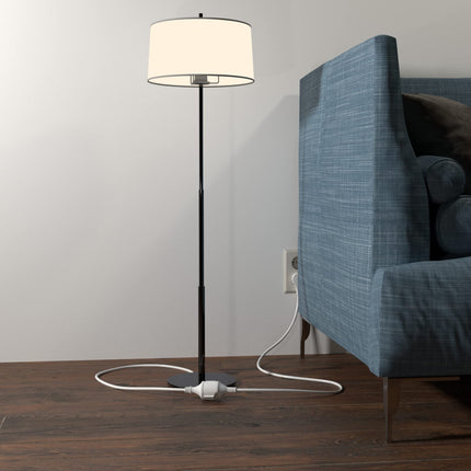 MutecPower 5-meetrine pikenduskaabel lameda pistikuga, kvaliteetne plastmassist Schuko pikenduskaabel lameda pistiku, kaitsekontakti, 90° nurgaga pistiku ja kaitsekontaktiga ühendusega kuni 250V 16A IP20-5m valge