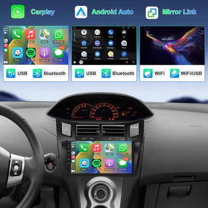 8-tuumaline 4G+64G autoraadio Toyota Yaris/Vizi 2005-2011 jaoks, Hodozzy 9-tolline puutetundlik ekraan, Carplay, Android Auto, 2 DIN raadio, Navi, Bluetooth, DSP, WiFi, FM, RDS, tahavaatekaamera