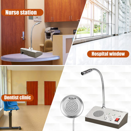 Retevis RT9908 akna-ukse intercom, kahesuunaline aknakontroller, kontori intercom, kõlar, sobib haiglasse, panka, poodi, kontorisse, piletimüügiks