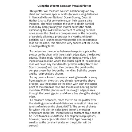 Weems &amp; Plath Compact Parallel Plotter for Marine Navigation