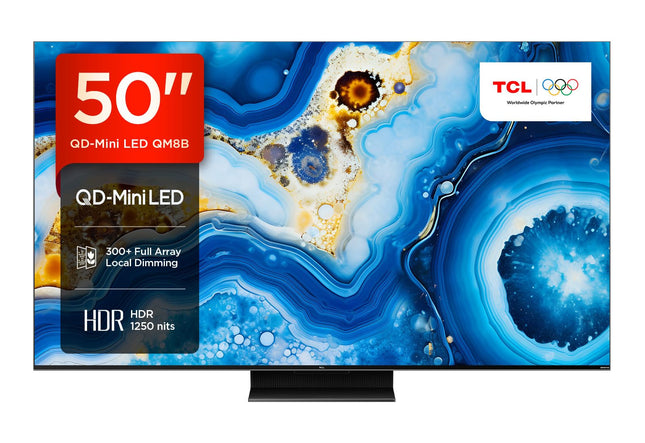 TCL 50QM8B TV MiniLED 50-inch, QLED, 144Hz, 4K HDR Premium 1250nits, Google TV, Dolby Atmos, Onkyo, Game Master Pro 2.0