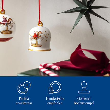 Villeroy &amp; Boch – Annual Christmas Edition Annual Bell 2024 Colorful, Christmas Bell, Tree Decoration, Christmas Decorations, Collectible, Premium Porcelain, Plastic