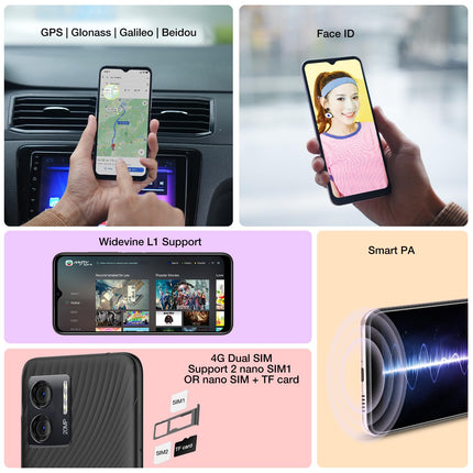 DOOGEE N50S Android 13 nutitelefon ilma lepinguta, 9GB + 128GB salvestusruum / 1TB laiendatav 6,52" HD+ ekraan, 4200mAh 10W kiirlaadimisega, 20MP kaamera, 4G kahe SIM-kaardiga odav mobiiltelefon 2024