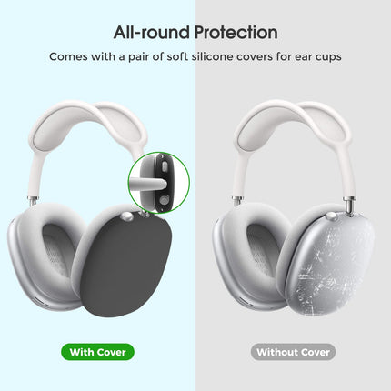 ProCase Headphone Case for AirPods Max 2020 with 2 Smart Silicone Covers, Travel Bag for Headphones Carrying Case Headset Cover Case for AirPods Max Headphones - Black