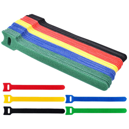 Reusable Cable Ties, Adjustable Multifunctional Cable Ties, Wire Organizer, Black Hook and Loop Nylon Cable Guide for PC Cable Management, Organizing Cables, TV,