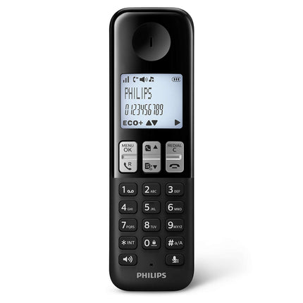Philips D255 juhtmeta telefon - DECT - 1,8-tolline ekraan - Plug &amp; Play - 16 tundi kõneaega - 25 minutit salvestusaega