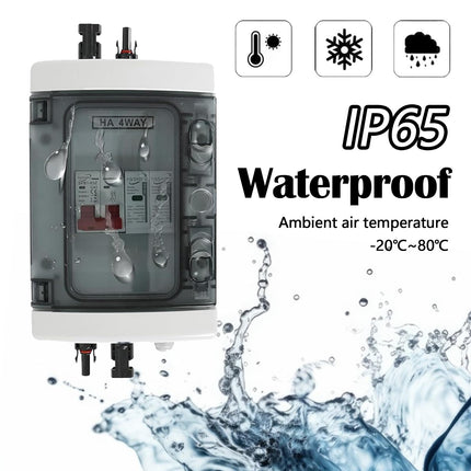Surge protection PV, DC disconnect switch lightning protection circuit breaker 1 in 1 out 1 string 1000V DC 40A 20-40KA generator connection box IP65 waterproof solar connection box for photovoltaics
