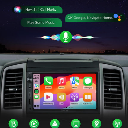 Eonon 7-tolline Android 13 autoraadio juhtmevaba CarPlay Android Auto 2+32GB universaalne raadio IPS-ekraaniga GPS-navigatsiooniga BT 5.0 WiFi Online-video toetab DAB+ (UA13)