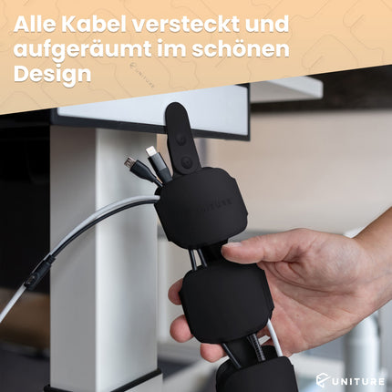 UNITURE® Cable Management Desk [Made in Europe] - Sustainable Flexible Cable Management for Cable Management Desk Height Adjustable - Cable Duct Height Adjustable Desk