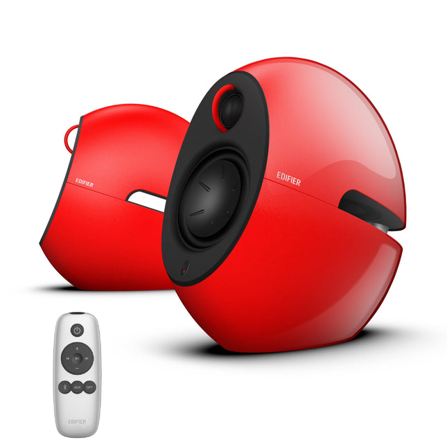 Edifier E25HD Bluetooth kõlarikomplekt – 74 vatti – suurepärane helikvaliteet bassrefleksmembraaniga – LDAC tehnoloogia – Bluetooth 5.3 – elegantne disain – optilised + Aux ühendused – punane