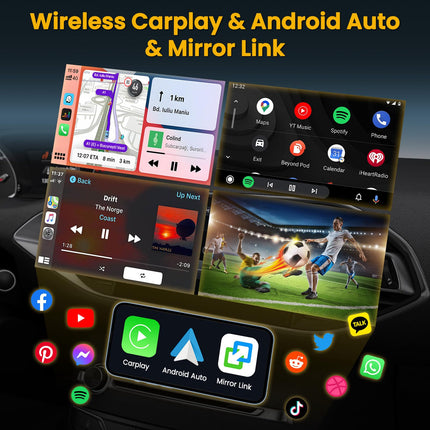 Hikity 1 Din DAB Car Radio with 7 Inch Flip Out Motorized Touchscreen Wireless Carplay Andriod Car Radio with Bluetooth Rear View Camera Mirror Link USB AUX MIC