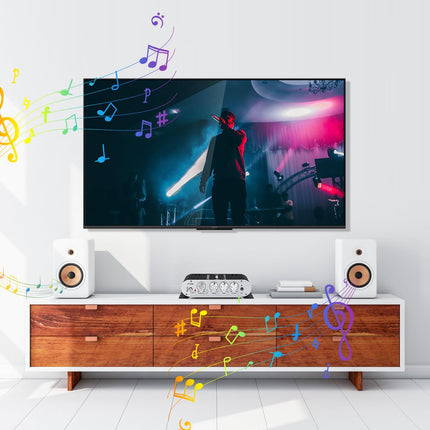 HiFi helivõimendi, 2.1-kanaliline stereovõimendi, RMS 20Wx2+40W ST-838 subwooferi väljundiga, D-klassi mini-digitaalne võimsusvõimendi, vastuvõtja AUX-sisendiga koduseks kasutamiseks, autokõlarid, must (sisaldab toiteadapterit)