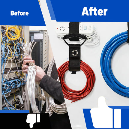 Realand Extension Cord Organizer with Handle, 3 Sizes, Hook and Loop Storage Straps for Garden, Water Hose, Cable Hanger, Garage Storage and Organization, 3 Pack