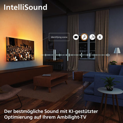 Philips Ambilight 65MLED910 Mini LED 4K nutiteler – 65-tolline ekraan koos P5 Perfect pildimootori Ultra HD, Titan OS, Dolby Visioni ja Dolby Atmos heliga