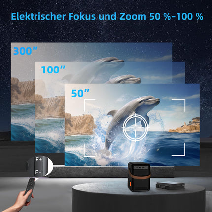 【Elektriline fookus】 Projektor 5G WiFi Bluetooth FunFlix G1 miniprojektor 1080P Full HD videoprojektor 300-tolline intelligentne suum, ühildub nutitelefoni/TV-pulga/HDMI/AV/USB-ga