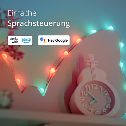 Twinkly Strings USB-C Hearts 100 LED, südamekujulised LED-kettvalgustid, RGB LED-tuled, mitmevärvilised, valentinipäeva tuled, ühildub Alexa ja Google Home'iga, USB-C, läbipaistev kaabel, 6m