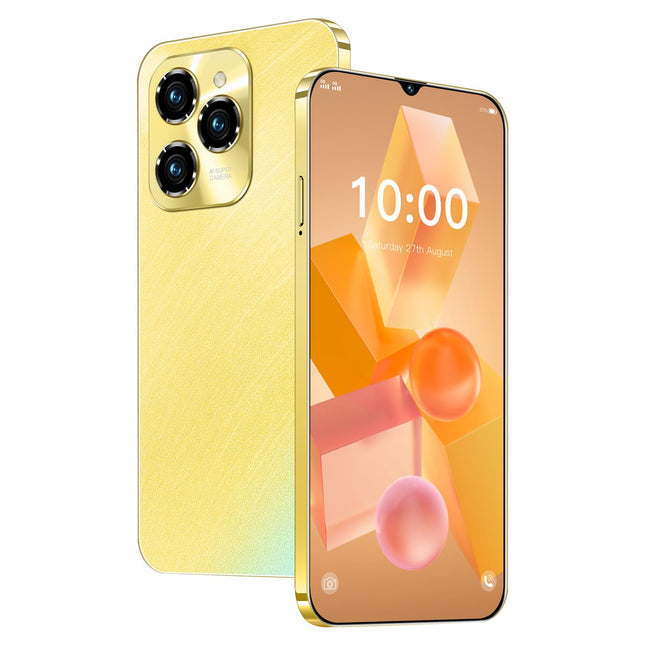 Fine Life Pro lukustamata telefon, 6,3-tolline ekraan, kaks kaamerat, kaks SIM-kaarti, 2G RAM + 16G ROM/128GB TF-kaart, toetab 4G FDD-LTE: B1/3/7/20, Android nutitelefon, sobib algajatele. (3, kuldne)