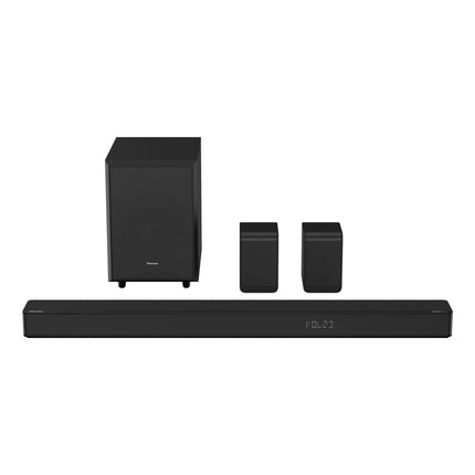 Hisense AX5125H 5.1.2 heliriba juhtmevaba subwooferiga ja tagumiste kõlaritega, 500W, Dolby Digital Plus, Dolby Atmos, Bluetooth, HDMI eARC/optiline/AUX/USB, must (2024)