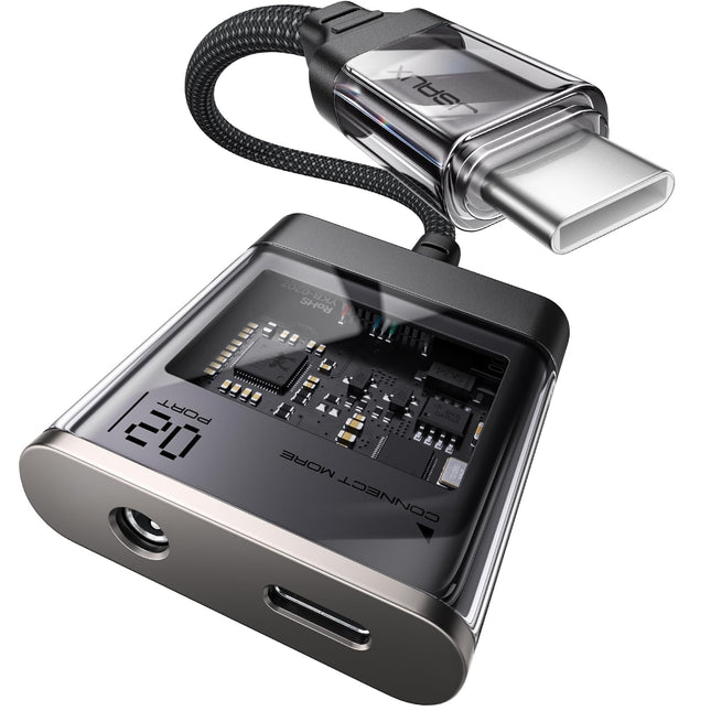 JSAUX USB C - 3,5 mm kõrvaklappide ja laadija adapter, 2-ühes C-tüüpi ja Aux-audiopesa adapter koos PD 60W kõrglahutusega 16-bitise/48 kHz heliadapteriga kõrvaklappidele, mis ühilduvad Galaxy S24/23 Ultra, Pixel 8, iPad Pro Airiga