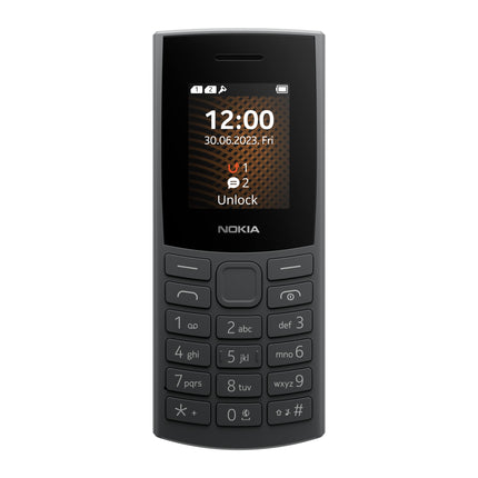 Nokia 105 4G 2023 mobiiltelefon kahe SIM-kaardiga, 1,8-tolline värviline ekraan, söehall [Itaalia]