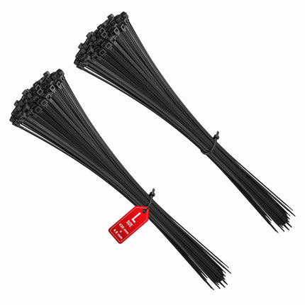 intervisio cable ties extra long 430mm x 4.8mm, professional high-quality industrial quality, black, 200 pieces